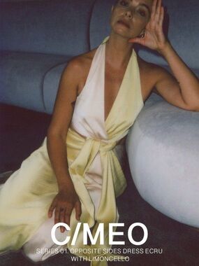 C/MEO OPPOSITE SIDES DRESS Ecru W Limoncello